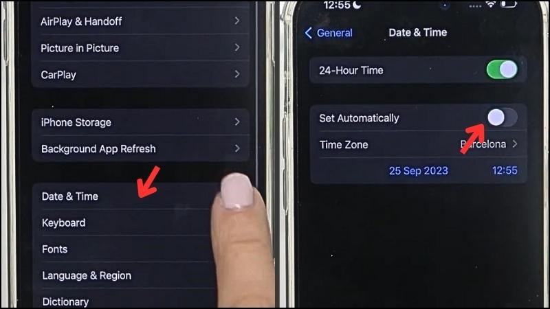 Tắt tính năng Set Automatically Tắt tính năng Set Automatically