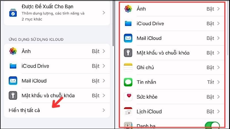 Tắt đồng bộ iCloud cho các ứng dụng không cần thiết Tắt đồng bộ iCloud cho các ứng dụng không cần thiết