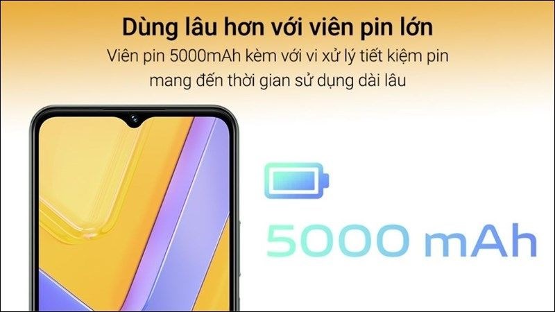 Vivo Y17s được trang bị viên pin 5000mAh có thể sử dụng cả ngày dài Vivo Y17s được trang bị viên pin 5000mAh có thể sử dụng cả ngày dài