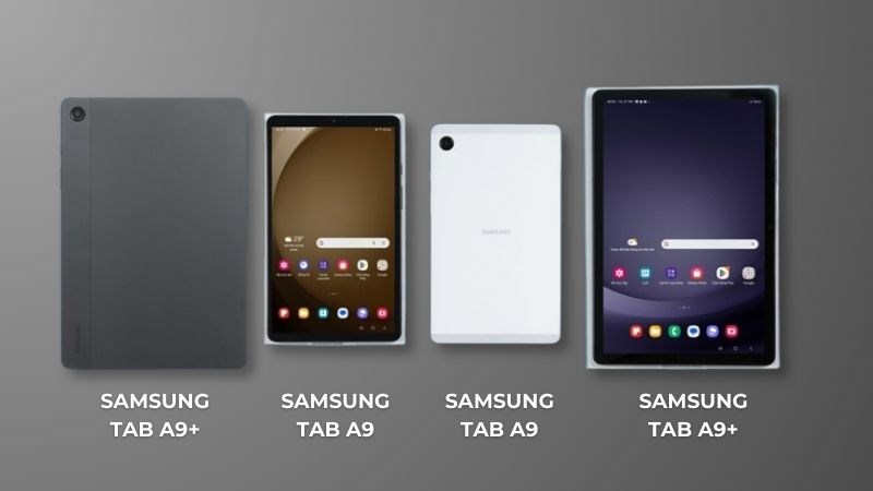 Samsung Tab A9+ và Tab A9 có sự chênh lệch lớn về màn hình