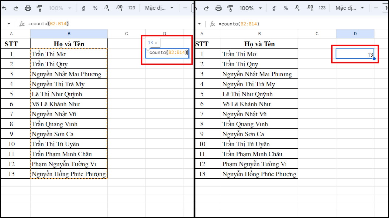 Cách đếm ô chứa văn bản trong Google Sheets