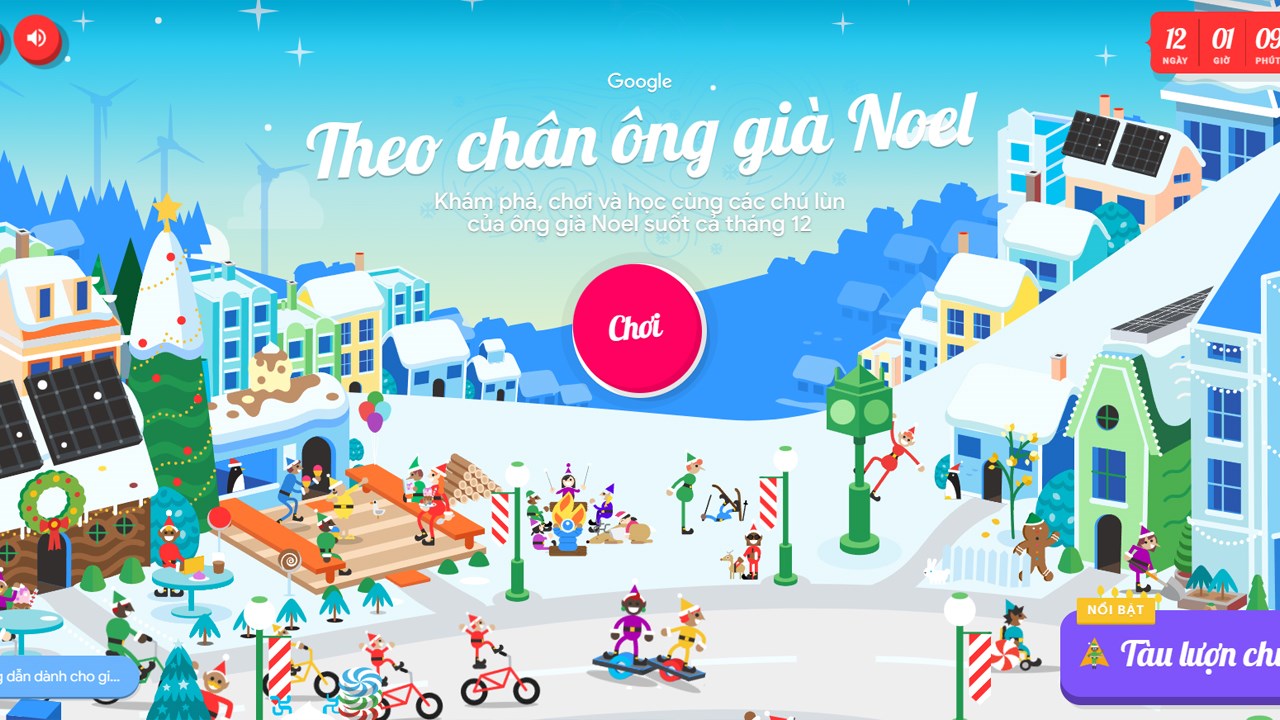 Cách chơi game Noel trên Google