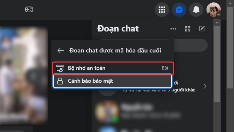 Chọn Bộ nhớ an toàn