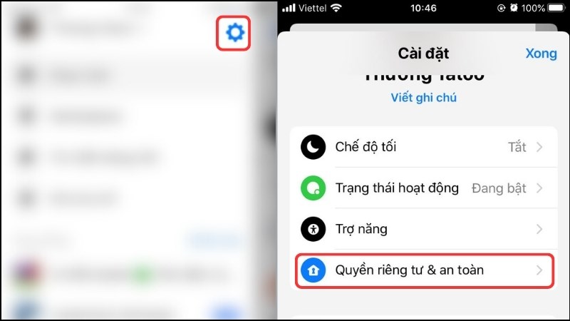 Tương tự như Android, chọn biểu tượng bánh răng để mở Cài đặt