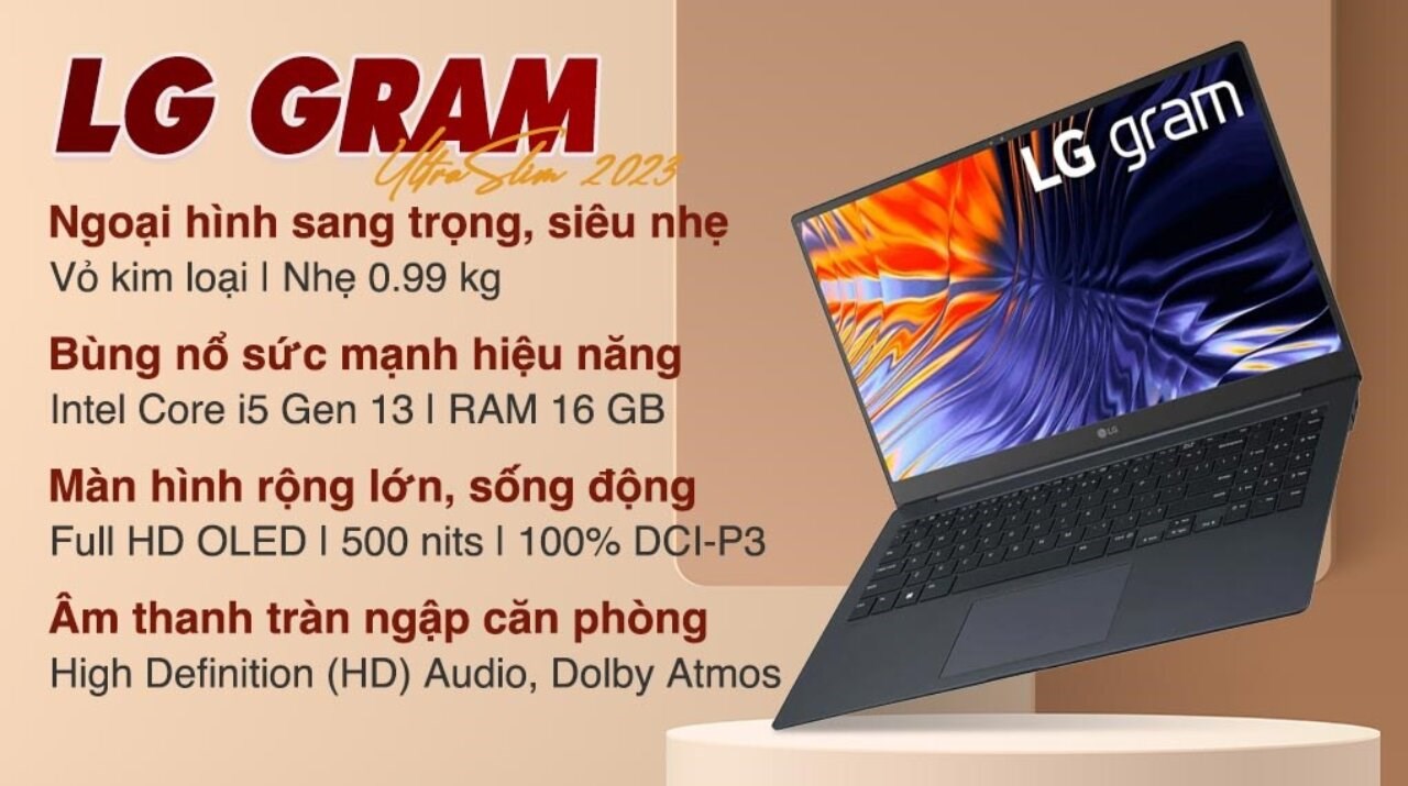 Laptop LG gram UltraSlim 2023 i5 1340P/16GB/512GB/Win11 (15Z90RT-G.AH55A5) 