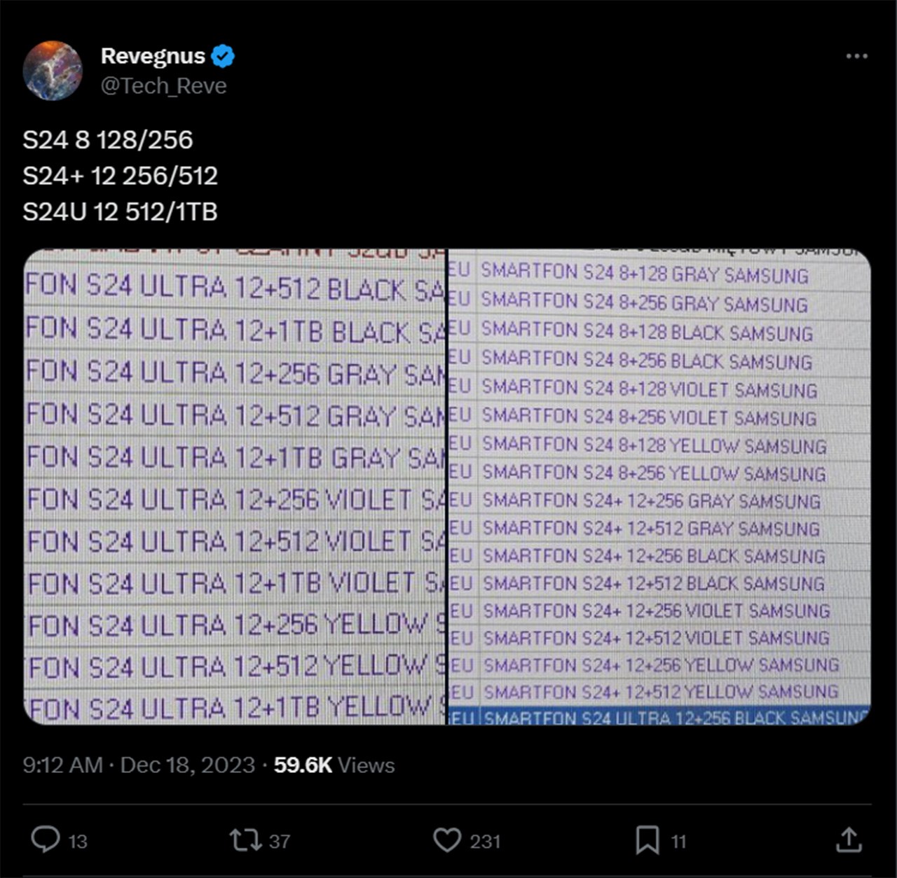 Thông tin bị rò rỉ bởi leaker Regvenus Thông tin bị rò rỉ bởi leaker Regvenus