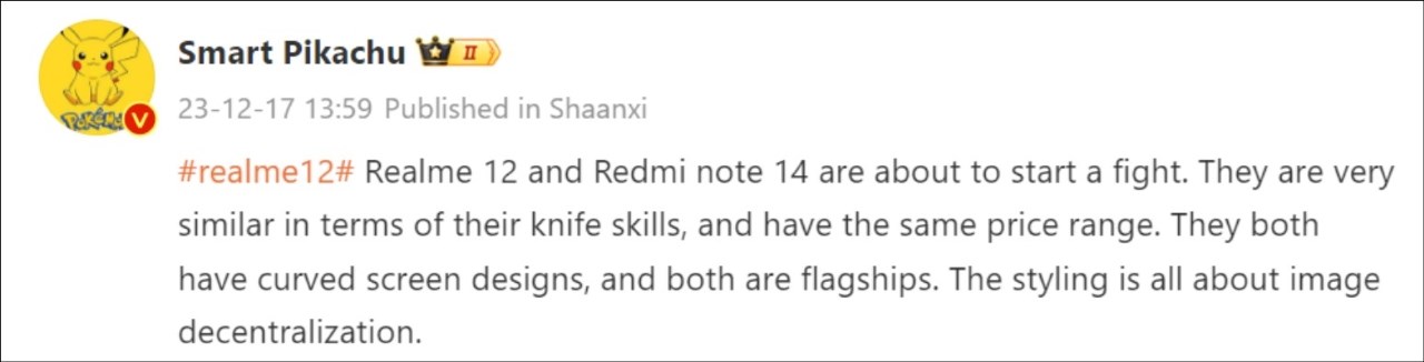 Leaker Smart Pikachu chia sẻ về realme 12 và Redmi Note 14 Leaker Smart Pikachu chia sẻ về realme 12 và Redmi Note 14