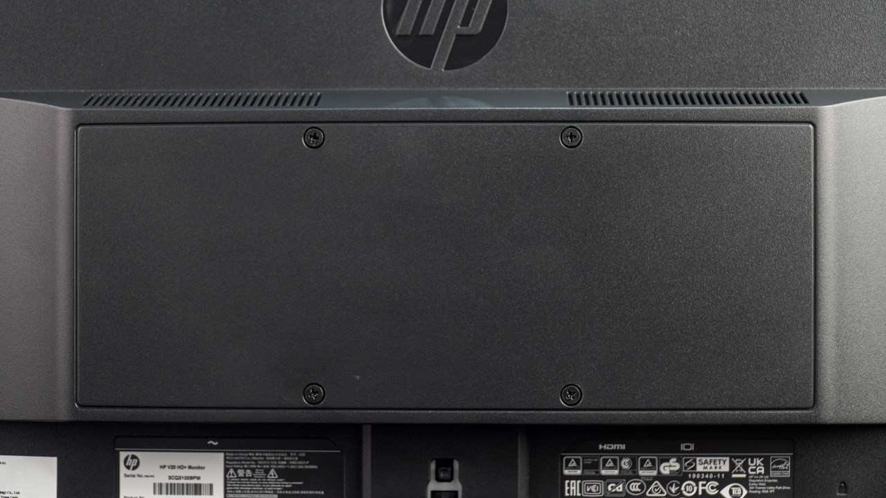 HP V20 còn hỗ trợ các ngàm VESA để người dùng có thể gắn giá đỡ ngoài HP V20 còn hỗ trợ các ngàm VESA để người dùng có thể gắn giá đỡ ngoài