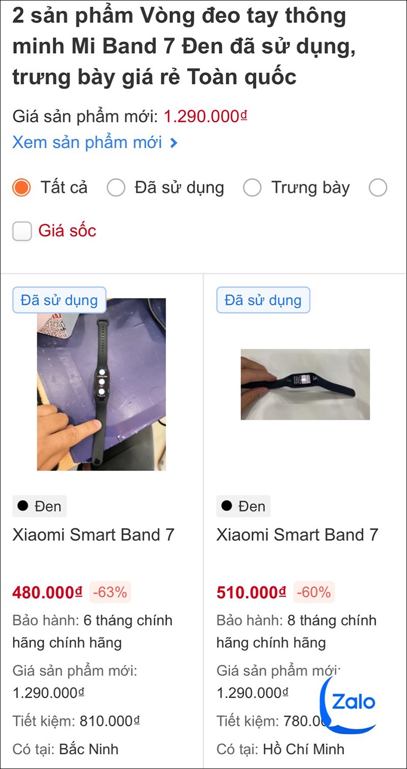 Số lượng cực ít: Mi Band 7 cũ chỉ từ 480K, còn bảo hàng chính hãng