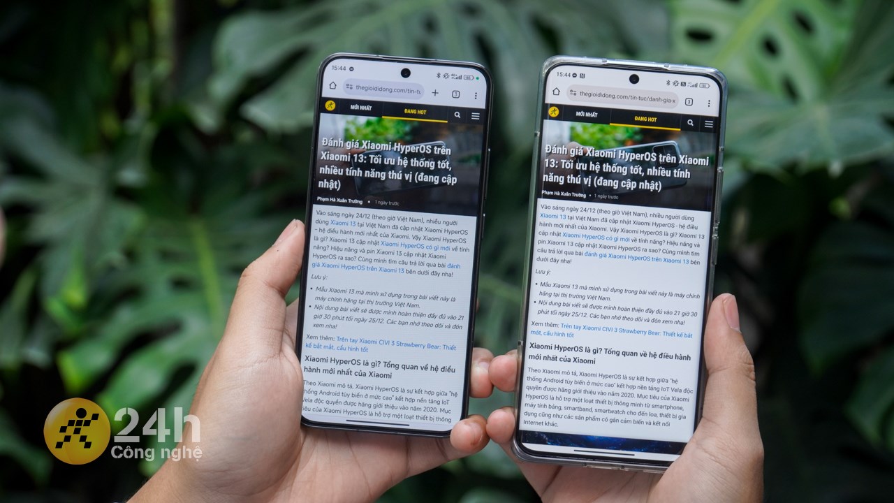 Phông chữ MiSans trên Xiaomi 13 cập nhật Xiaomi HyperOS (trái) của mình không bị lỗi. Phông chữ MiSans trên Xiaomi 13 cập nhật Xiaomi HyperOS (trái) của mình không bị lỗi.