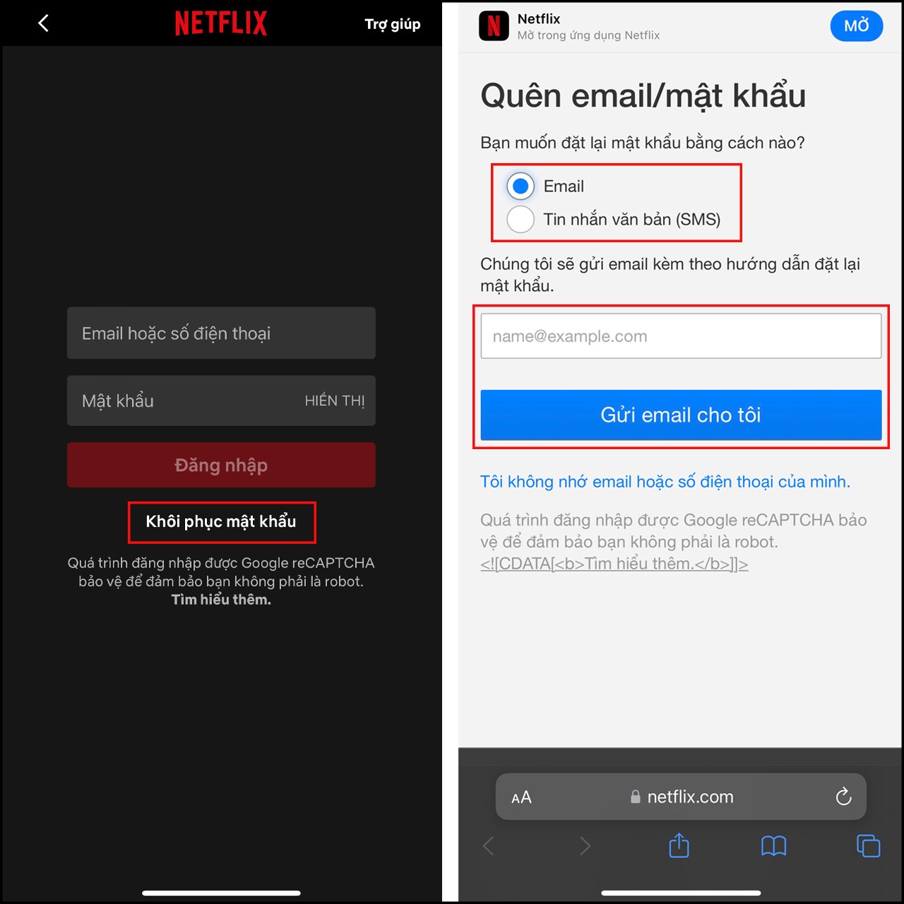 Không thể đăng nhập vào Netflix