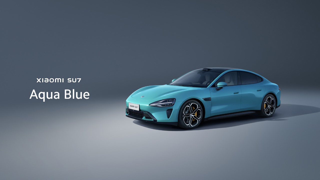 Phiên bản màu Aqua Blue của xe điện Xiaomi SU7. Nguồn: Xiaomiui.net. Phiên bản màu Aqua Blue của xe điện Xiaomi SU7. Nguồn: Xiaomiui.net.