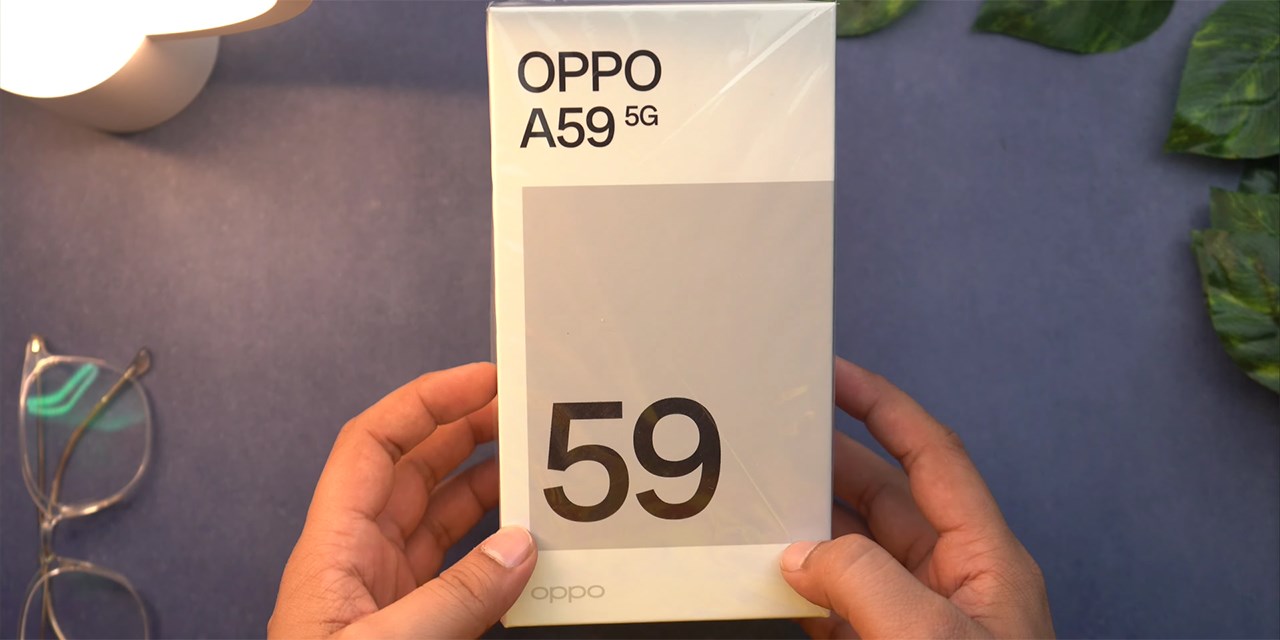 Hộp đựng OPPO A59 5G được thiết kế rất quen thuộc.