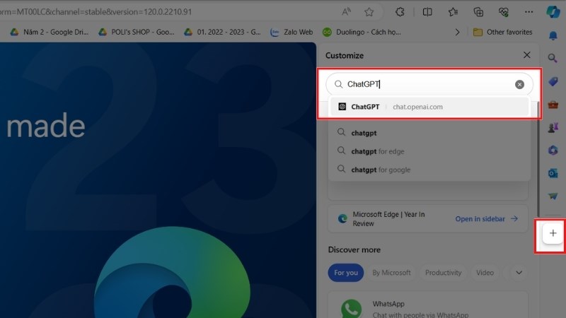 Cách thêm ChatGPT vào thanh Sidebar Microsoft Edge