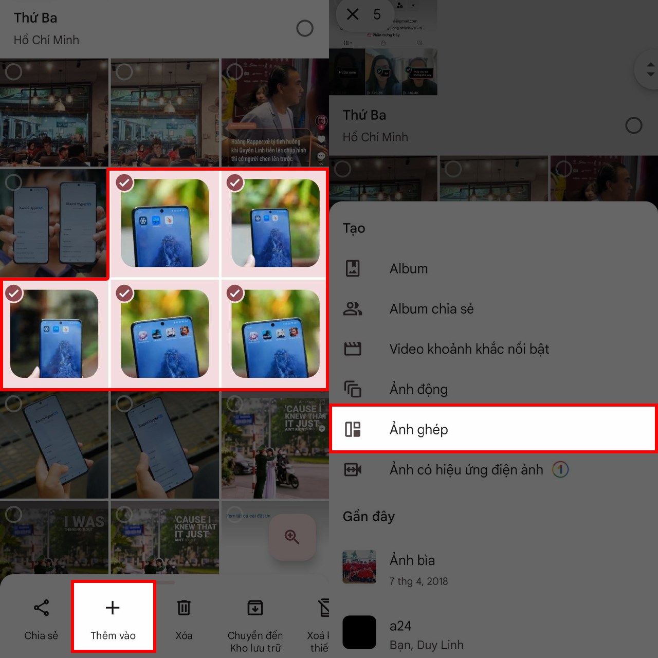 Cách ghép ảnh trong Google Photos