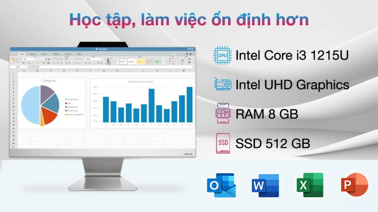 ASUS AIO i3 1215U có đáng mua với cấu hình ngon?