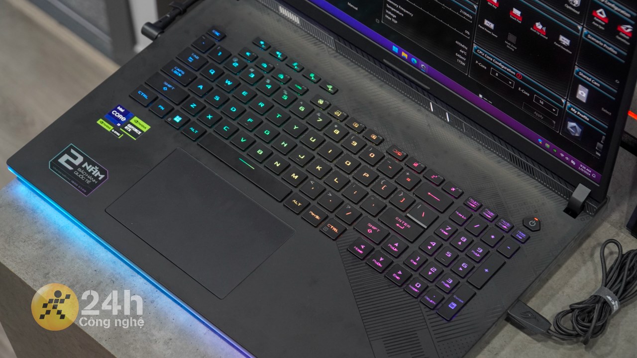 Hệ thống bàn phím của ASUS Strix Scar 18 2024. Hệ thống bàn phím của ASUS Strix Scar 18 2024.