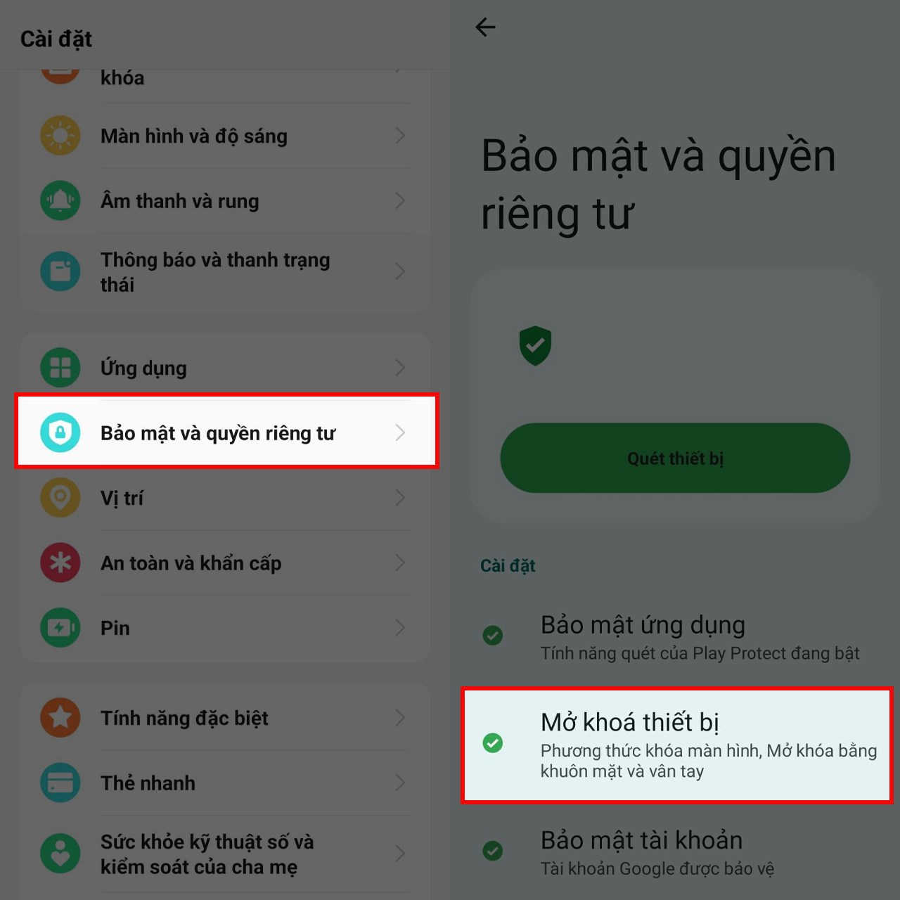 Mở khóa khuôn mặt không cần vuốt OPPO