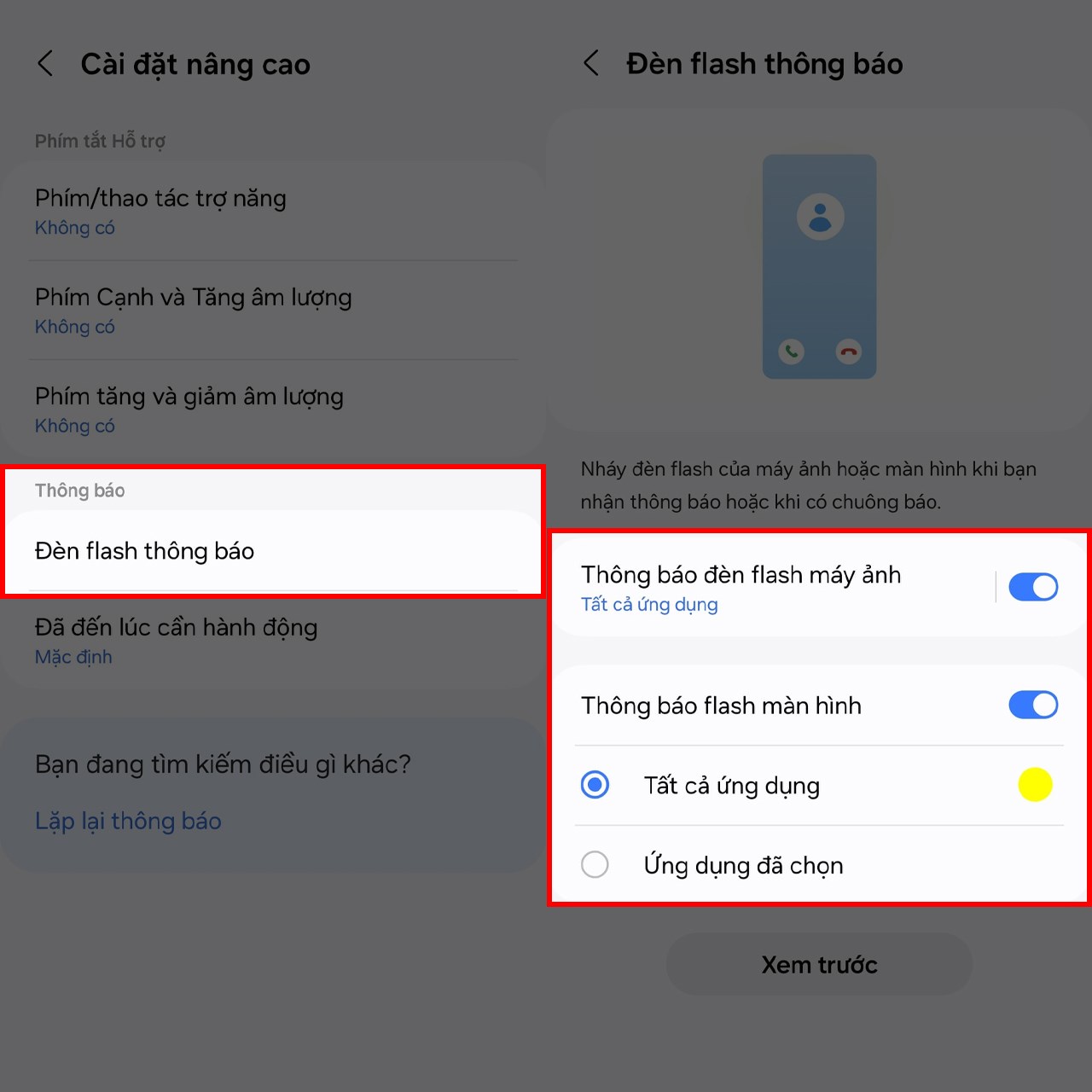 Cách bật flash thông báo trên Galaxy A15 Cách bật flash thông báo trên Galaxy A15