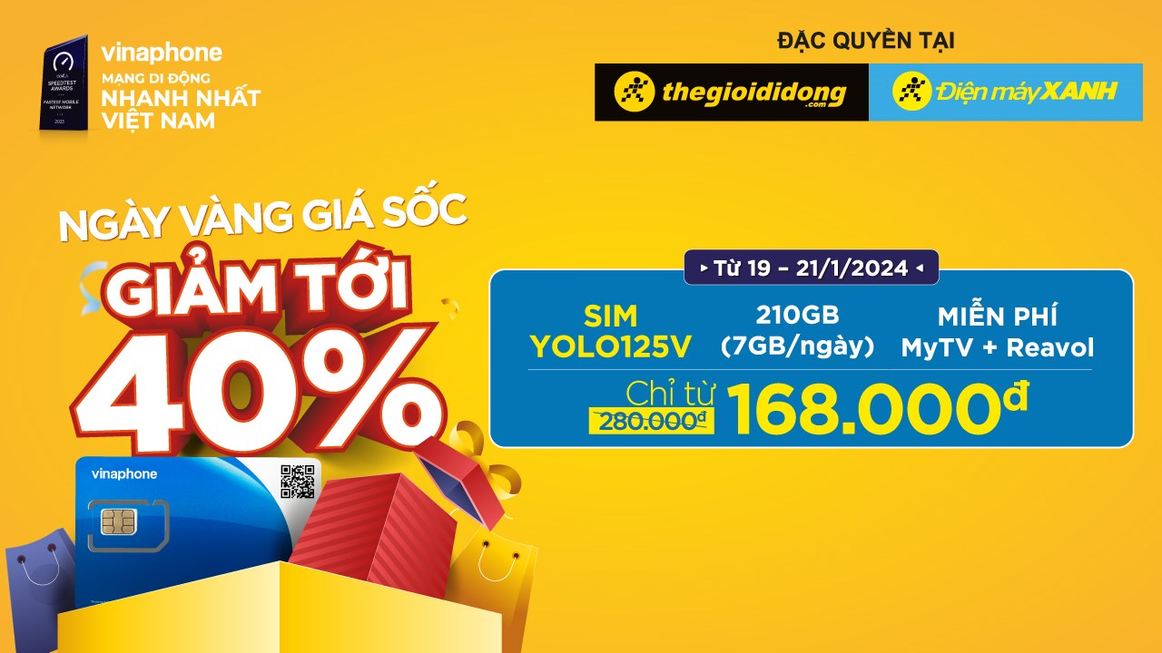 Siêu ưu đãi: Chiếc SIM 4G data 7GB mỗi ngày đang giảm sốc đến 40% giá