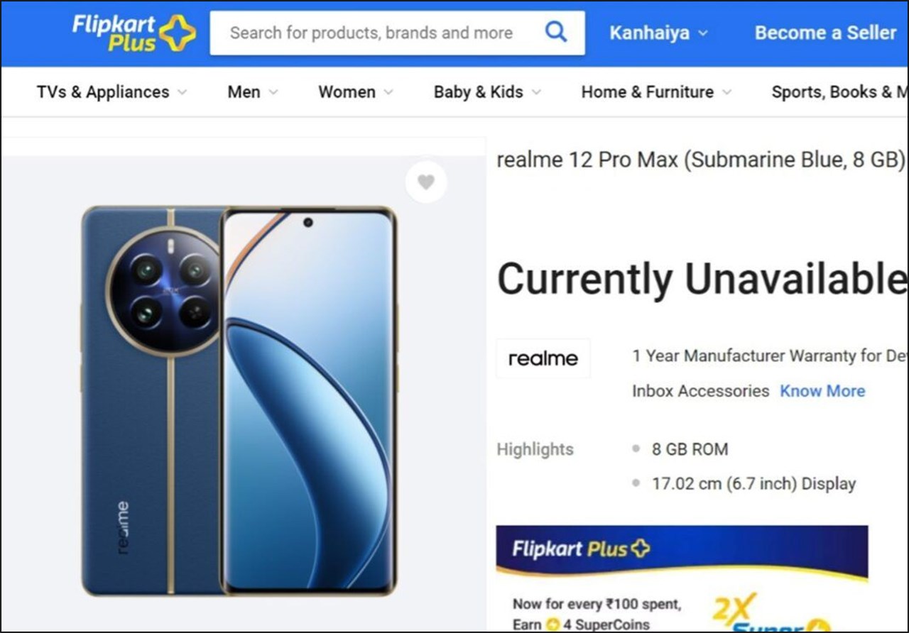 realme 12 Pro Max xuất hiện trên Flipkart realme 12 Pro Max xuất hiện trên Flipkart
