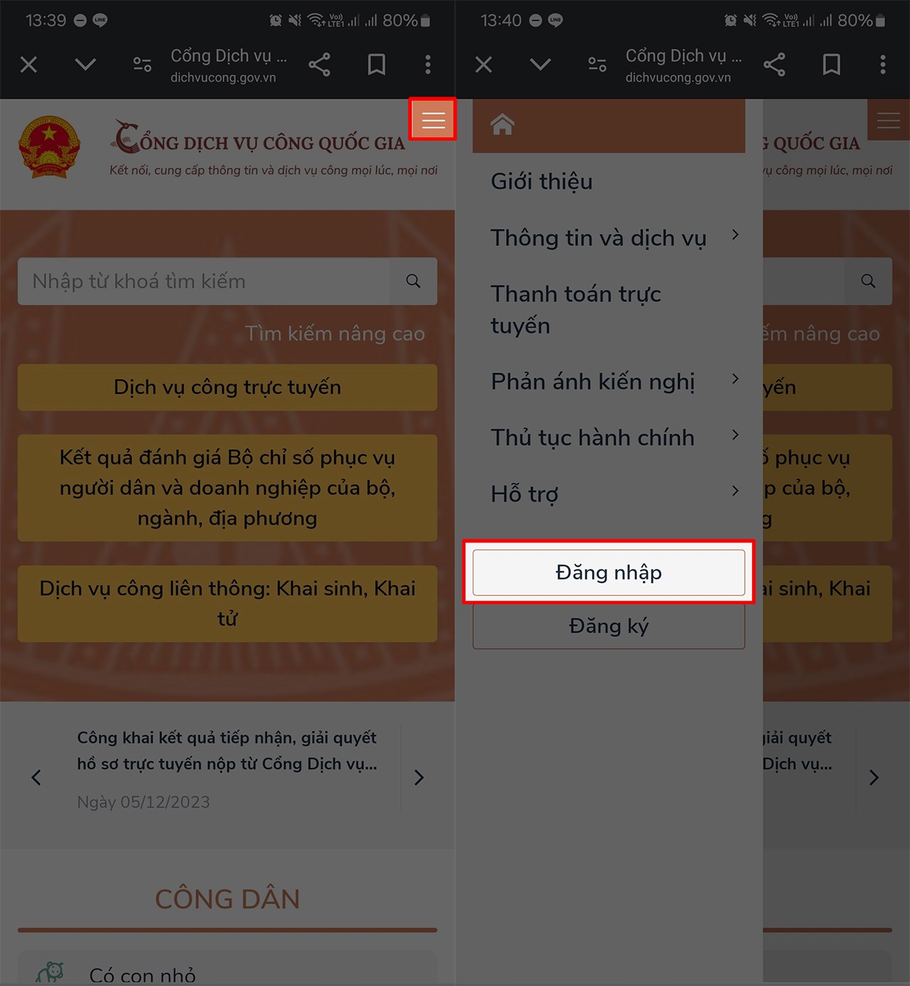 Cách đăng nhập cổng dịch vụ công bằng VNeID trên điện thoại Cách đăng nhập cổng dịch vụ công bằng VNeID trên điện thoại