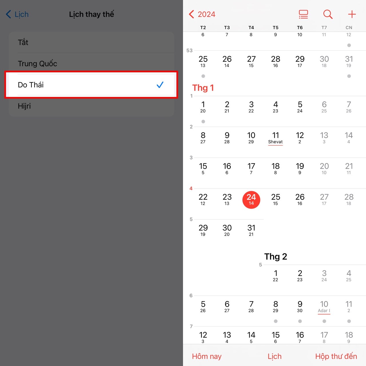 Hướng dẫn cách thêm lịch âm vào iPhone