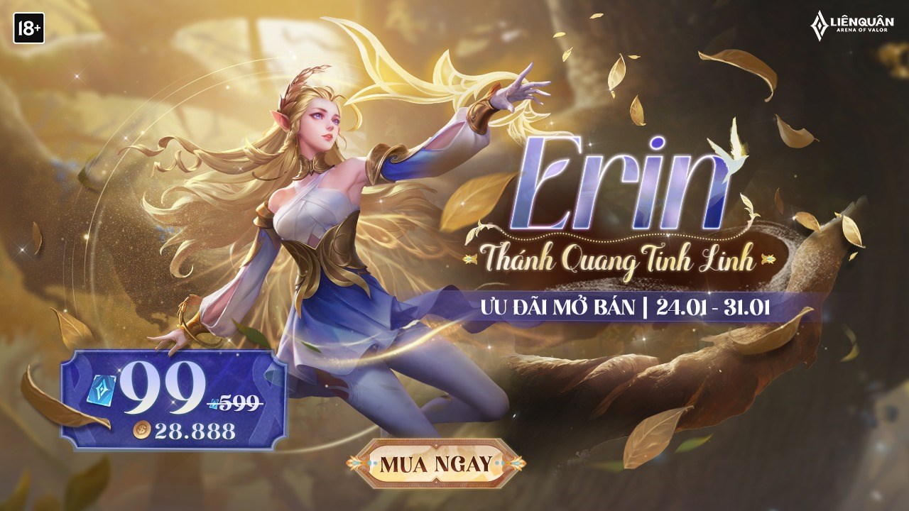Mở bán tướng mới Erin Thánh Quang Tinh Linh Mở bán tướng mới Erin Thánh Quang Tinh Linh