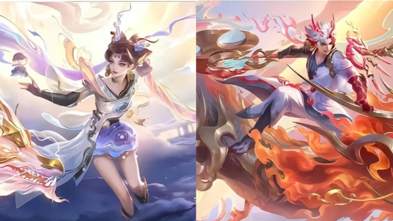 Splash art skin Tết của Vương Giả Vinh Diệu xuất hiện, hé lộ hai skin chuyển giao mới của Violet và Bijan