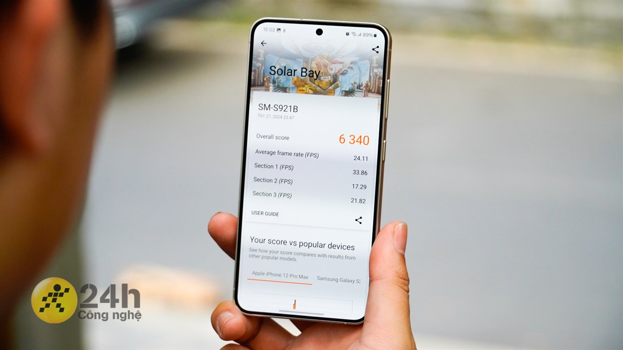 Galaxy S24 đạt được những điểm số tốt khi mình chấm điểm. Galaxy S24 đạt được những điểm số tốt khi mình chấm điểm.