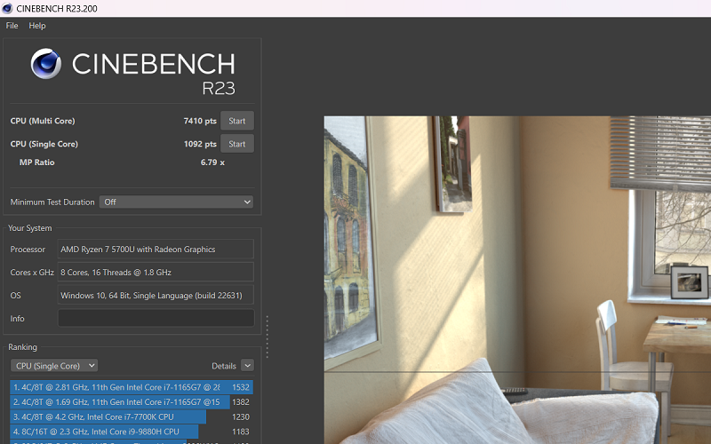 Điểm hiệu năng đơn nhân/đa nhân Cinebench R23 của Acer Aspire 3 A315 44P Điểm hiệu năng đơn nhân/đa nhân Cinebench R23 của Acer Aspire 3 A315 44P