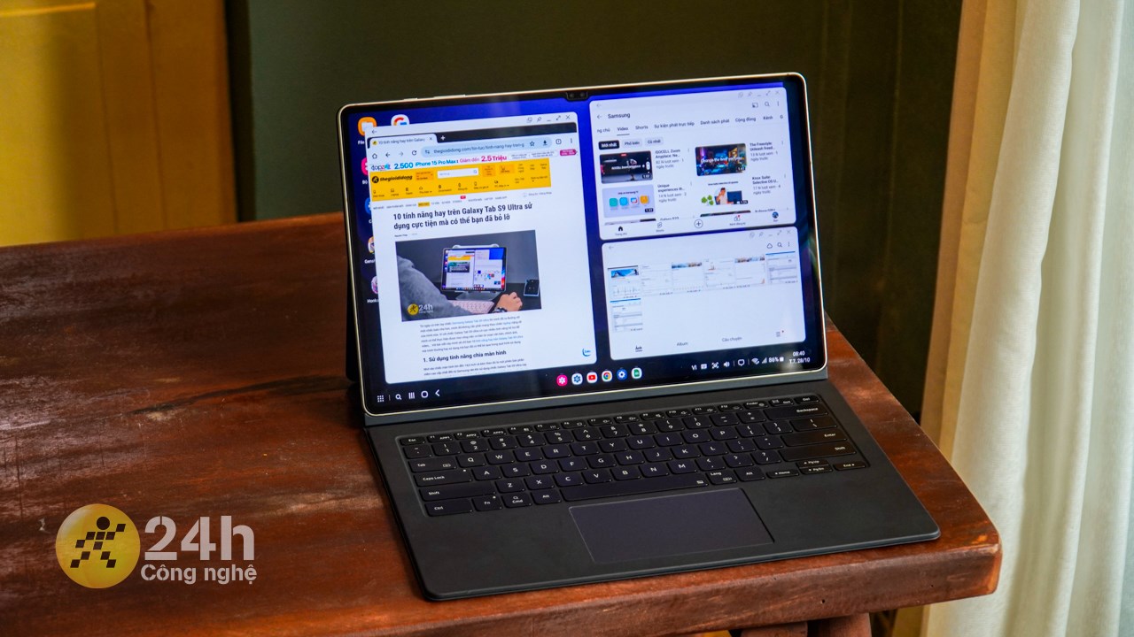 Thiết bị còn có thể đa nhiệm mượt mà với dung lượng RAM 12 GB (ảnh minh họa: Galaxy Tab S9 Ultra). Thiết bị còn có thể đa nhiệm mượt mà với dung lượng RAM 12 GB (ảnh minh họa: Galaxy Tab S9 Ultra).