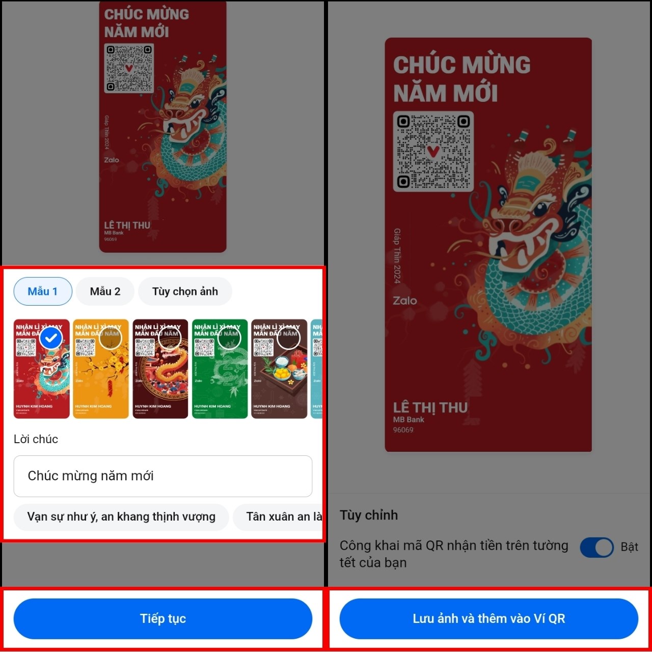 Cách tạo mã QR Tết trên Zalo