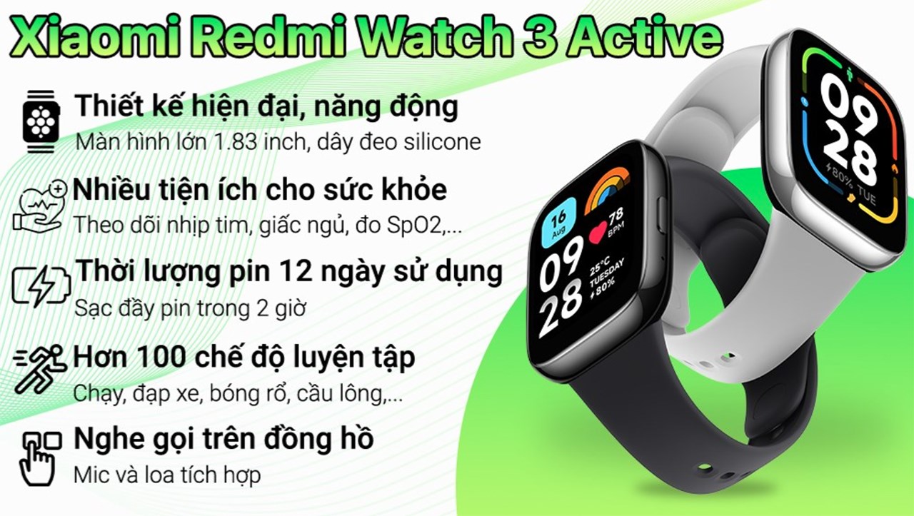 Smartwatch Xiaomi giá cực ổn áp, Redmi Watch 3 series chiếm sóng