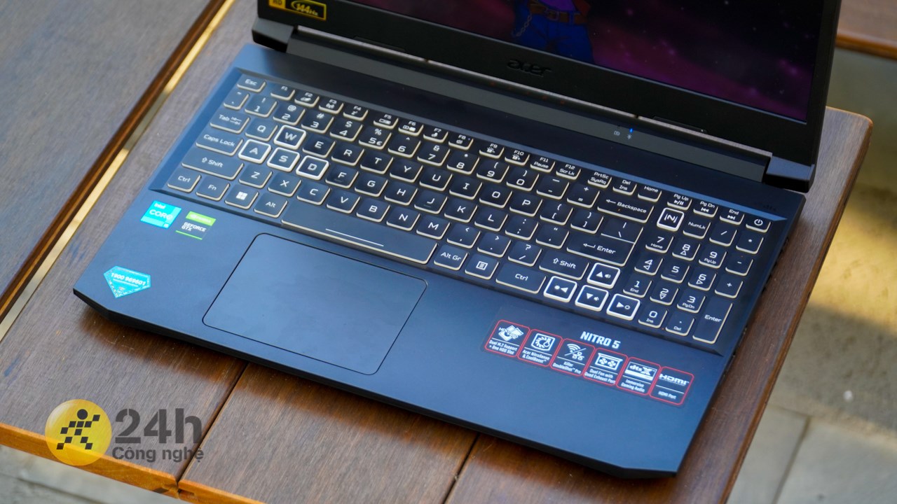Acer Nitro 5 AN515 57 5669 được trang bị bàn phím layout 98%. Acer Nitro 5 AN515 57 5669 được trang bị bàn phím layout 98%.