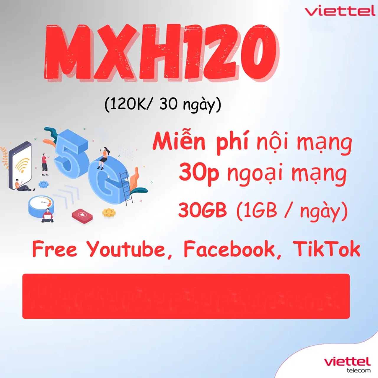  Hướng dẫn đăng ký gói MXH120 Viettel