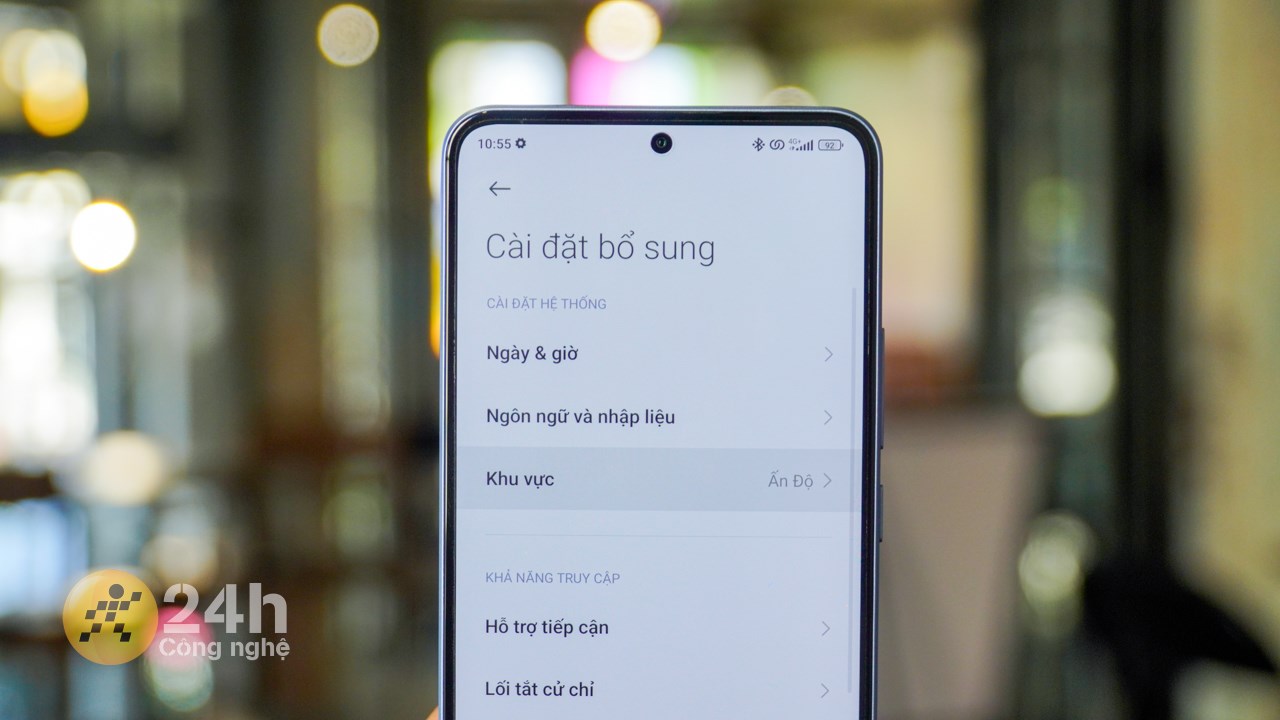 Để cập nhật HyperOS cho Xiaomi 13T Pro, mình phải vào phần Cài đặt, chọn mục Cài đặt bổ sung và chuyển vùng sang Ấn Độ. Để cập nhật HyperOS cho Xiaomi 13T Pro, mình phải vào phần Cài đặt, chọn mục Cài đặt bổ sung và chuyển vùng sang Ấn Độ.