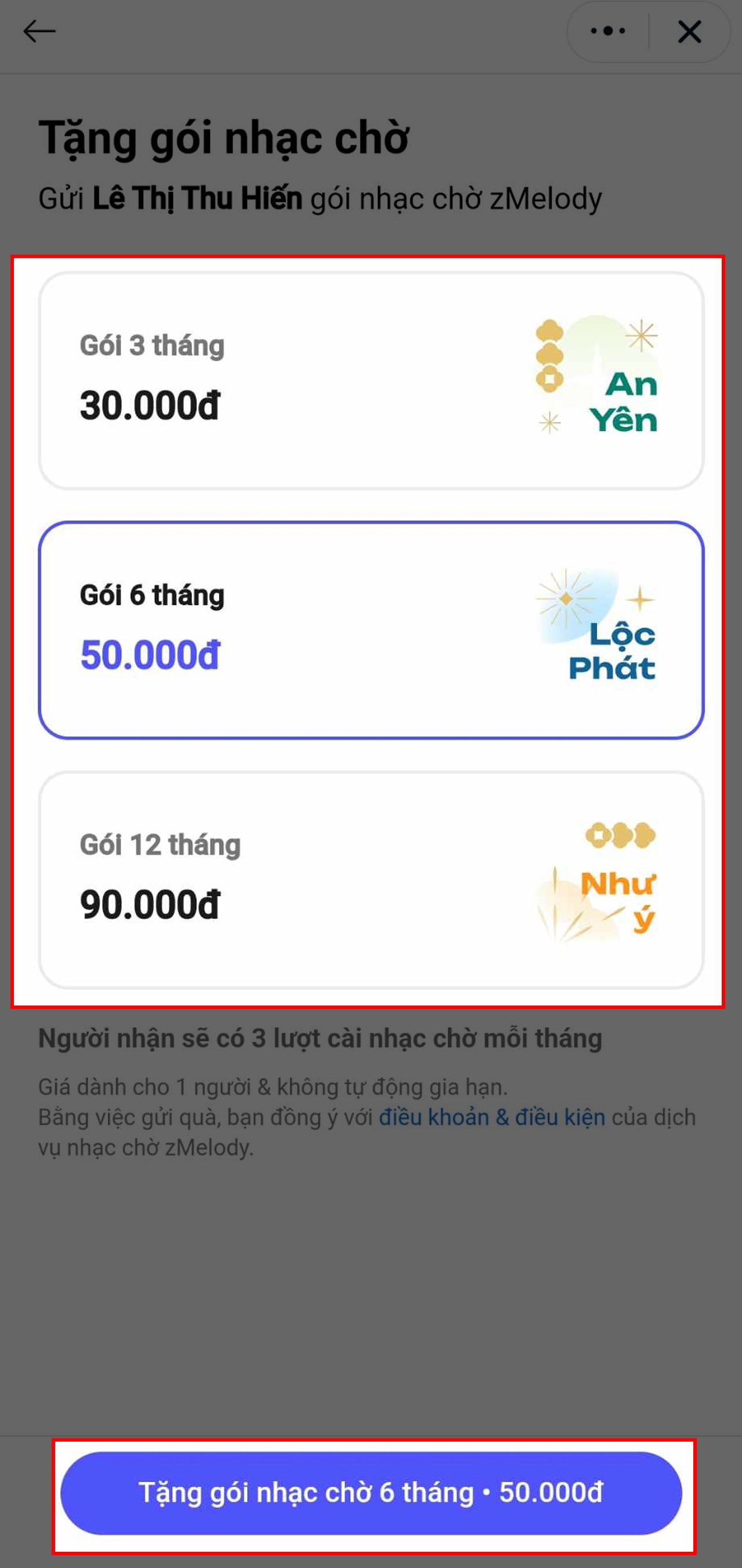 Hướng dẫn cách tặng nhạc chờ Zalo