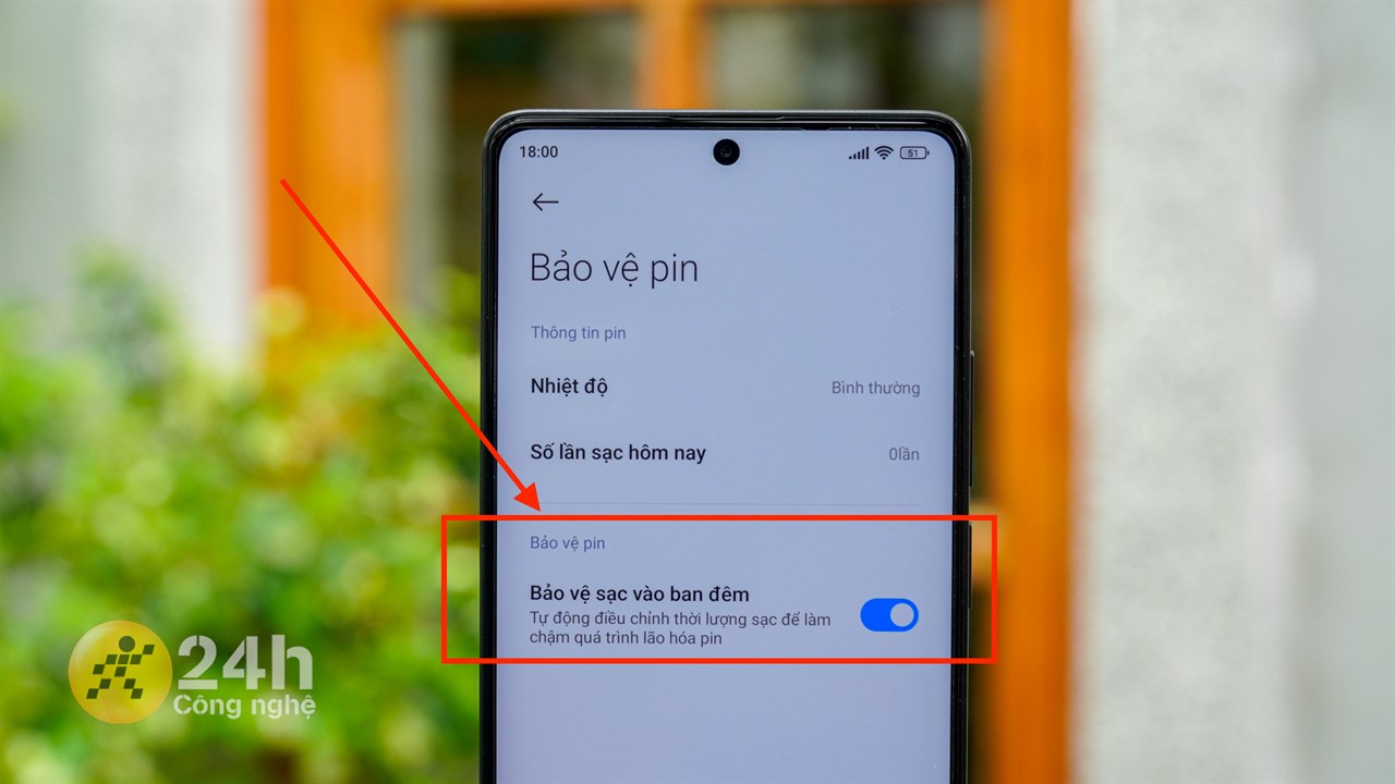 Đây là tính năng Bảo vệ sạc ban đêm trên Redmi Note 13 Pro 4G.