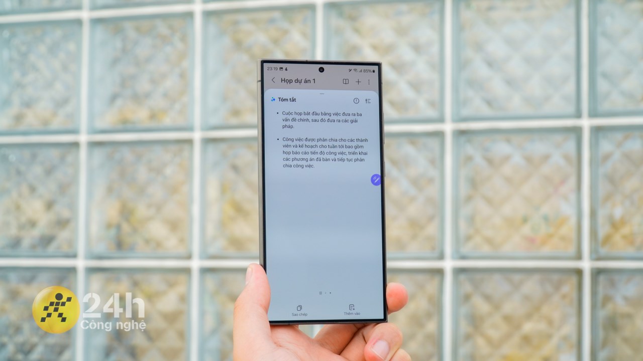 Đây là kết quả từ khả năng tóm tắt ghi chú đỉnh cao từ Galaxy AI trên Galaxy S24 Ultra.