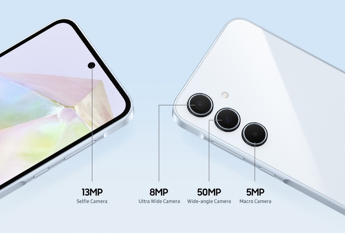Galaxy A35 5G sẽ có camera chính 50 MP và camera selfie 13 MP. Nguồn: GSMArena. Galaxy A35 5G sẽ có camera chính 50 MP và camera selfie 13 MP. Nguồn: GSMArena.