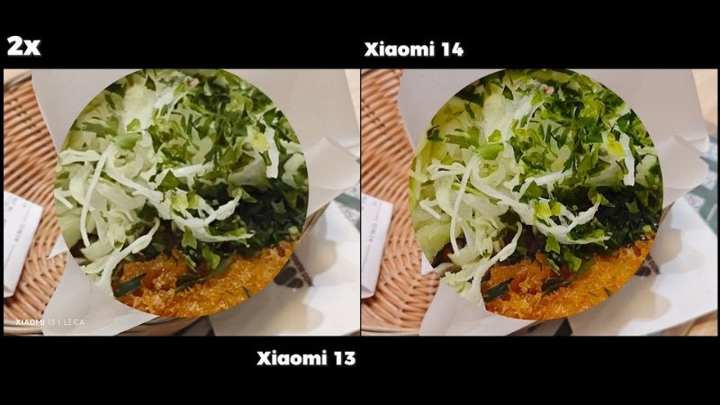 Camera tele của Xiaomi 14 cho độ chi tiết rõ hơn Xiaomi 13 ở chế độ zoom 2x
