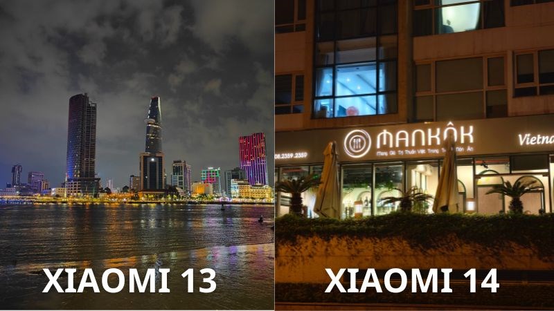 So sánh ảnh chụp ban đêm của Xiaomi 13 và Xiaomi 14