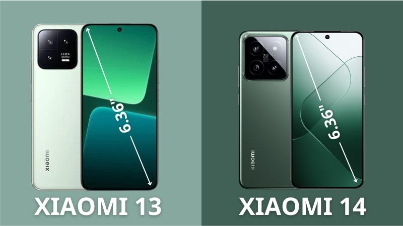 Xiaomi 13 và Xiaomi 14 có chung kích thước màn hình là 6.36 inch