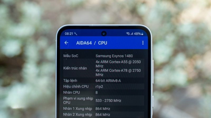 Thông tin về cấu hình của Samsung A55