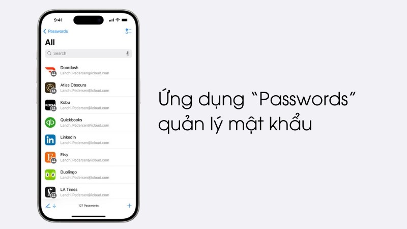 Ra mắt ứng dụng quản lý mật khẩu (Passwords)