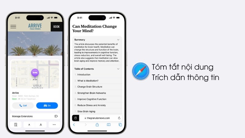 Safari có thể tóm tắt nội dung website