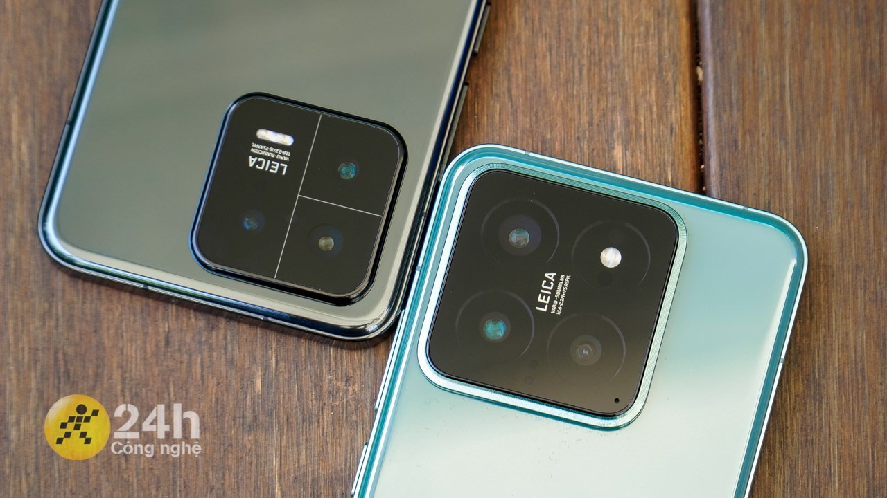 Cụm camera của Xiaomi 13 (trái) có sự khác biệt so với Xiaomi 14 (phải). Cụm camera của Xiaomi 13 (trái) có sự khác biệt so với Xiaomi 14 (phải).