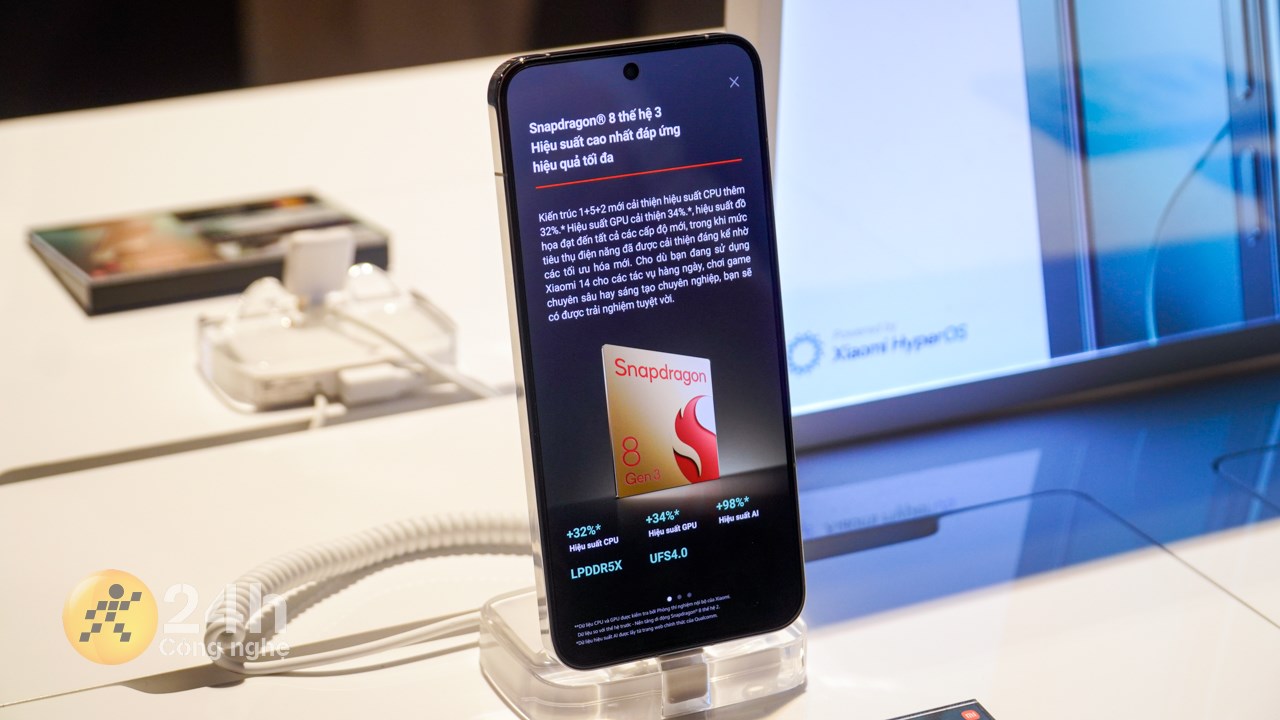 Xiaomi 14 được trang bị chip Snapdragon 8 Gen 3 mạnh mẽ Xiaomi 14 được trang bị chip Snapdragon 8 Gen 3 mạnh mẽ