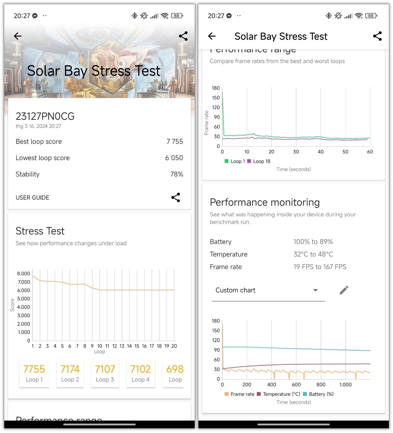Xiaomi 14 đạt độ ổn định 78% với bài test 3DMark Solar Bay Stress Test Xiaomi 14 đạt độ ổn định 78% với bài test 3DMark Solar Bay Stress Test